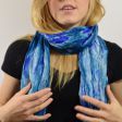 Silk scarf blue velvet